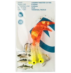 Kinetic Sabiki Loaded Twister UV - Glow/Orange Glitter